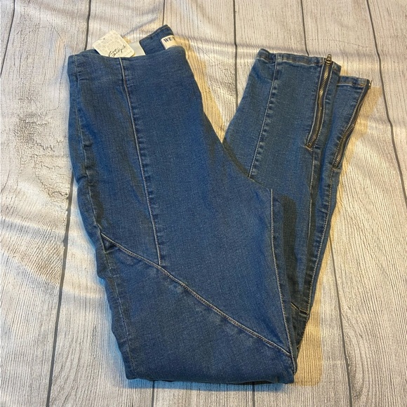 NWT We‎ the Free Bella Moto Mid Rise Skinny Side-Zipped Ankle Jeans in Prophecy - Picture 13 of 14